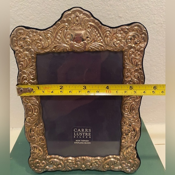 Vintage Carrs Lustre Sterling Silver Ornate 4x6 Picture Frame - Picture 9 of 12
